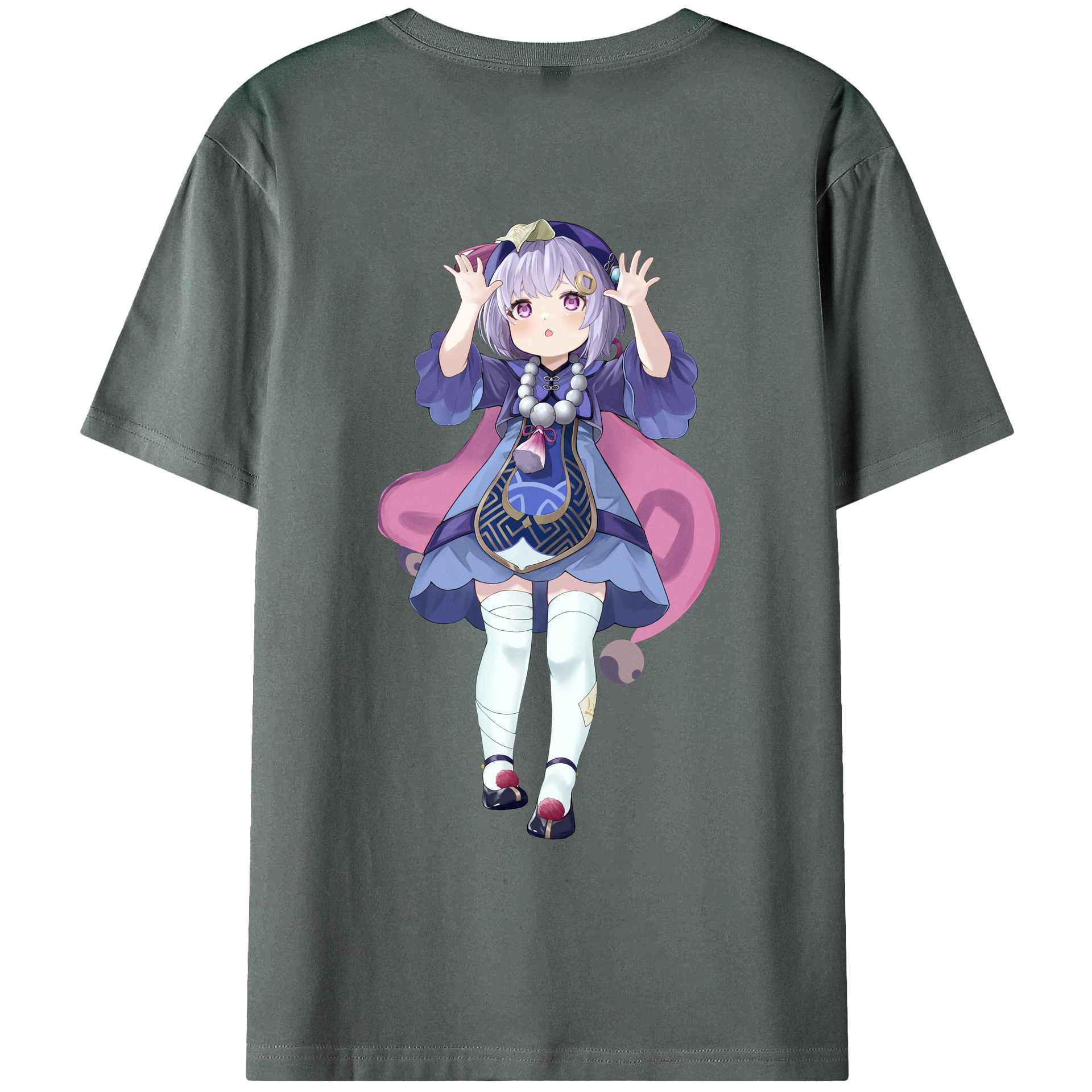 げんし神 七七 なな  genshin Nana 綿100％ メンズ半袖Tシャツ（バックプリント） 通気性